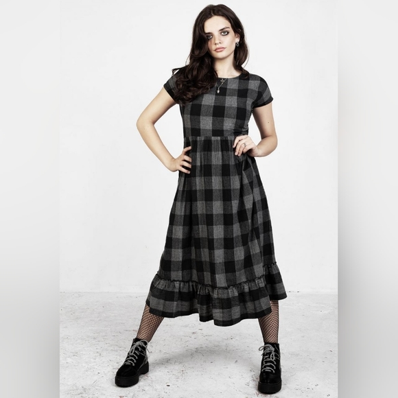 Disturbia Nyctophilia Midi Smock Dress - Picture 2 of 4